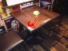 中式乡村复古餐桌椅 铁艺实木商用餐桌椅厂