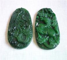 龍馬天然翡翠牌一對(duì)